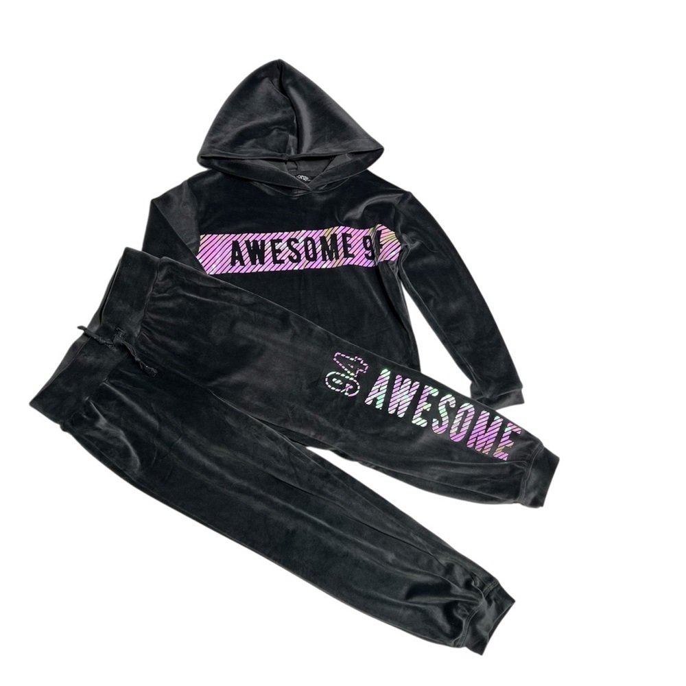 George Grey Purple Velvet Awesome Hoodie Set